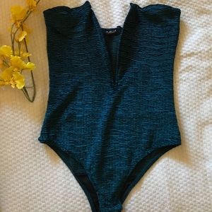 plunging one piece bodysuit